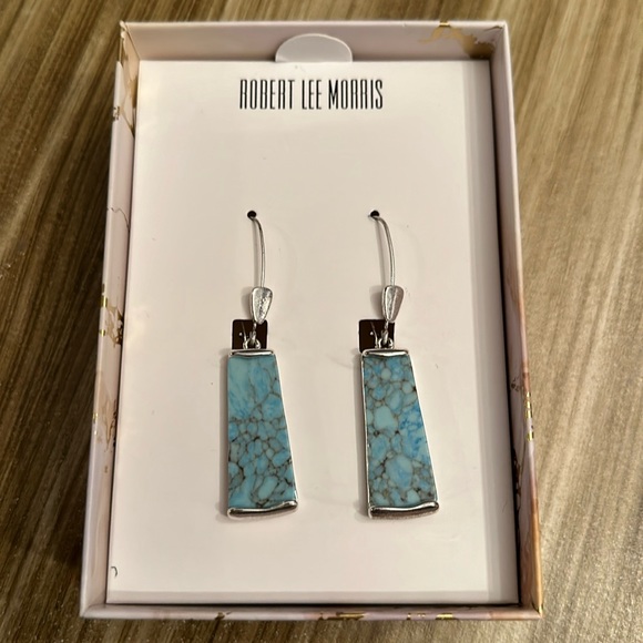 Robert Lee Morris Jewelry - 🆕 Robert Lee Morris "Mosaic" Semiprecious Turquoise Stone Long Drop Earrings